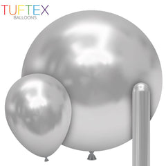 TUFTEX Effects Silvery Latex Balloons