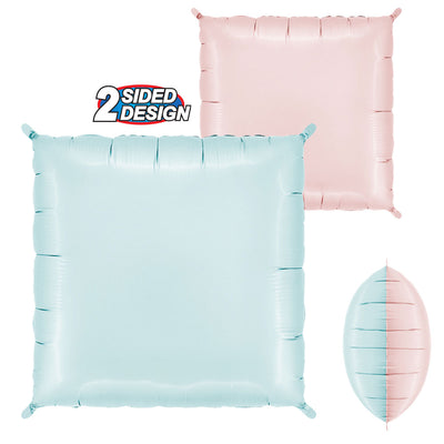 24 inch DECO BICOLOR SQUARE - PASTEL BLUE & PINK (2 PK)