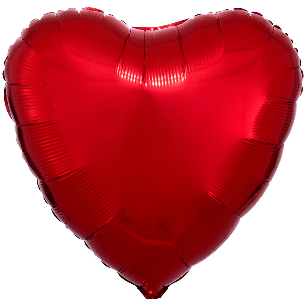 Anagram 18 inch HEART - METALLIC RED Foil Balloon 10584-02-A-U