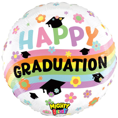 Betallic 21 inch HAPPY GRADUATION PASTEL RAINBOW Plastic Balloon 14247P-B-P