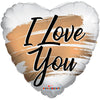 18 inch I LOVE YOU GOLD BRUSH MATTE HEART