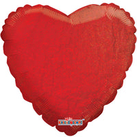 18 inch HEART - HOLOGRAPHIC RED