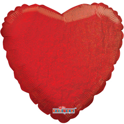 18 inch HEART - HOLOGRAPHIC RED