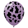 Kalisan 12 inch KALISAN SAFARI COW - LAVENDER W/ BLACK INK Latex Balloons