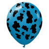 Kalisan 12 inch KALISAN SAFARI COW - DEEP BLUE W/ BLACK INK Latex Balloons