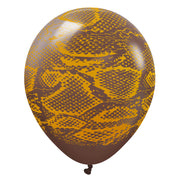 Kalisan 12 inch KALISAN SAFARI SNAKE - CHOCOLATE BROWN W/ GOLD INK Latex Balloons