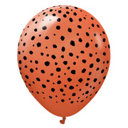 Kalisan 12 inch KALISAN SAFARI CHEETAH - RUST ORANGE W/ BLACK INK Latex Balloons