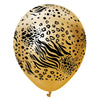 Kalisan 12 inch KALISAN SAFARI MUTANT - MIRROR GOLD W/ BLACK INK Latex Balloons