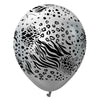 Kalisan 12 inch KALISAN SAFARI MUTANT - MIRROR SILVER W/ BLACK INK Latex Balloons