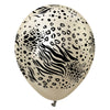 Kalisan 12 inch KALISAN SAFARI MUTANT - MIRROR WHITE GOLD W/ BLACK INK Latex Balloons