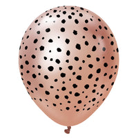 Kalisan 12 inch KALISAN SAFARI CHEETAH - MIRROR ROSE GOLD W/ BLACK INK Latex Balloons