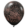 Kalisan 12 inch KALISAN SAFARI MUTANT - BLACK W/ DARK BROWN INK Latex Balloons