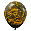 Kalisan 12 inch KALISAN SAFARI SNAKE - BLACK W/ GOLD INK Latex Balloons