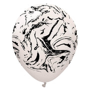 Kalisan 12 inch KALISAN SPACE NEBULA - WHITE SAND W/ BLACK INK Latex Balloons