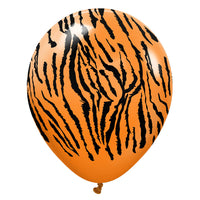 Kalisan 12 inch KALISAN SAFARI TIGER - ORANGE W/ BLACK INK Latex Balloons