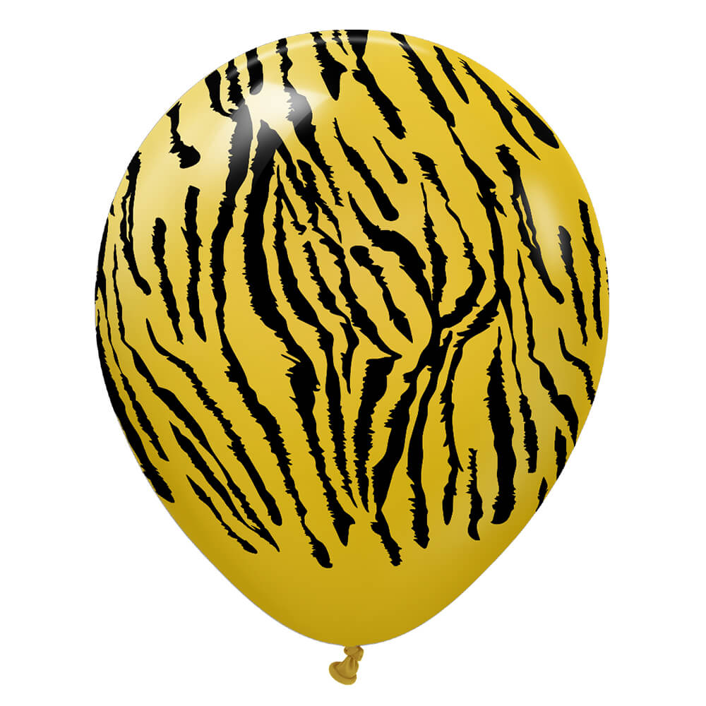 Kalisan 12 inch KALISAN SAFARI TIGER - MUSTARD W/ BLACK INK Latex Balloons