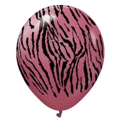 Kalisan 12 inch KALISAN SAFARI TIGER - WILD BERRY W/ BLACK INK Latex Balloons