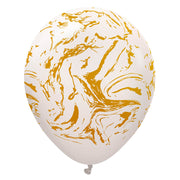 Kalisan 12 inch KALISAN SPACE NEBULA - WHITE SAND W/ GOLD INK Latex Balloons