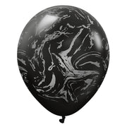 Kalisan 12 inch KALISAN SPACE NEBULA - BLACK W/ SILVER INK Latex Balloons