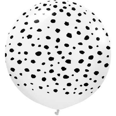 Kalisan 24 inch KALISAN SAFARI CHEETAH - WHITE W/ BLACK INK Latex Balloons 22454577-KL