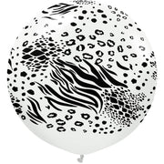 Kalisan 24 inch KALISAN SAFARI MUTANT - WHITE W/ BLACK INK Latex Balloons 22457567-KL