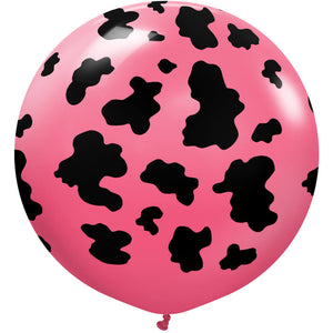 Kalisan 24 inch KALISAN SAFARI COW - FUCHSIA W/ BLACK INK Latex Balloons 22458157-KL