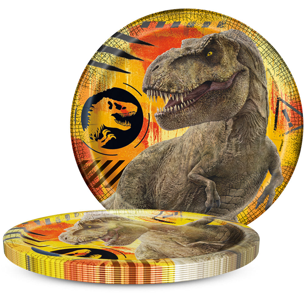 Unique 7 inch JURASSIC WORLD 3 ROUND DESSERT PLATES (8 PK) Plates 23714-UN