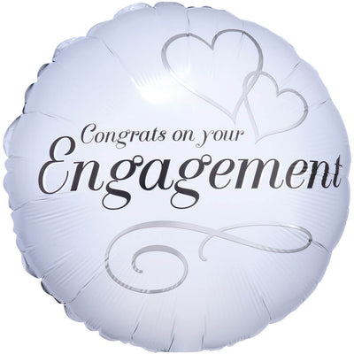 Anagram 18 inch TWO HEARTS ENGAGEMENT Foil Balloon 24548-01-A-P