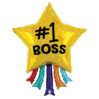 Betallic 36 inch NUMBER 1 BOSS STAR Foil Balloon 25141P-B-P