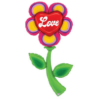 Betallic 63 inch FRESH PICK RETRO LOVE FLOWER Foil Balloon 25322P-B-P