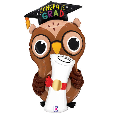 Betallic 30 inch CONGRATS GRAD OWL DIPLOMA Foil Balloon 25346P-B-P