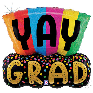 Betallic 31 inch COLORFUL YAY GRAD Foil Balloon 25349P-B-P