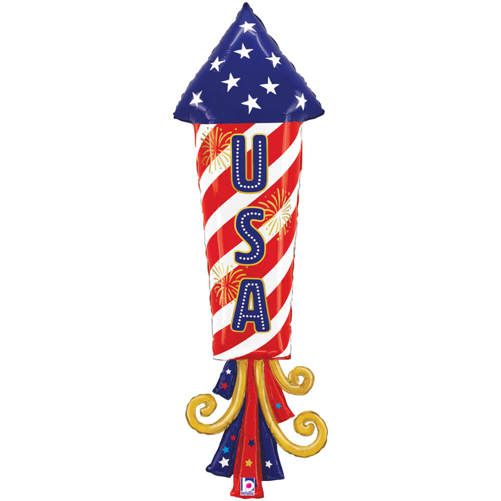 Betallic 47 inch USA PATRIOTIC FIREWORK Foil Balloon 25356P-B-P