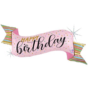 Betallic 45 inch HAPPY BIRTHDAY PASTEL BANNER Foil Balloon 25367P-B-P