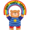 Betallic 39 inch GET WELL SOON RAINBOW BEAR Foil Balloon 25373P-B-P