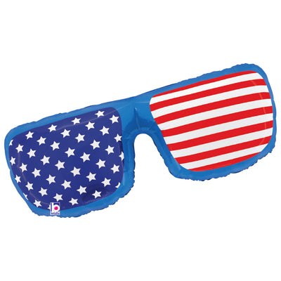 Betallic 31 inch PATRIOTIC SUNGLASSES Foil Balloon 25451P-B-P