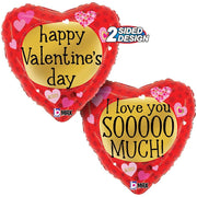 Betallic 18 inch VALENTINE PATTERN HEARTS Foil Balloon 26328P-B-P