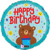 Betallic 18 inch HAPPY BIRTHDAY SMILEY BEAR Foil Balloon 26360P-B-P