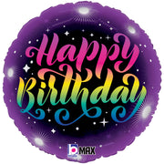 Betallic 18 inch NEON HAPPY BIRTHDAY Foil Balloon 26368P-B-P