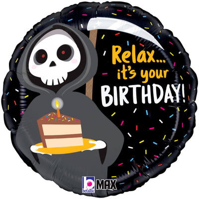 Betallic 18 inch GRIM REAPER HAPPY BIRTHDAY Foil Balloon 26372P-B-P