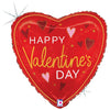 Betallic 18 inch HAPPY VALENTINE'S DAY ELEGANT HEART Foil Balloon 26419P-B-P