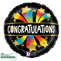 Betallic 18 inch CONGRATULATIONS BURSTING STARS Foil Balloon 26463P-B-P