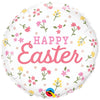 Qualatex 18 inch HAPPY EASTER DITSY FLORAL Foil Balloon 34324-Q-P