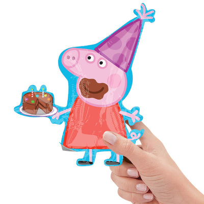 Anagram 12 inch PEPPA PIG CAKE MINI SHAPE (AIR-FILL ONLY) Foil Balloon 34602-02-A-U