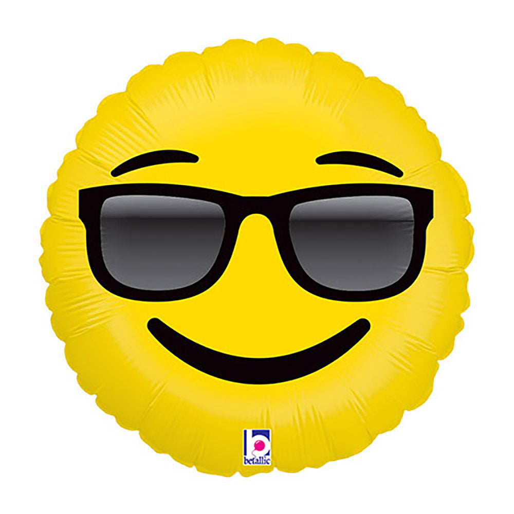 Betallic 18 inch EMOJI SUNGLASSES Foil Balloon 36265P-B-P