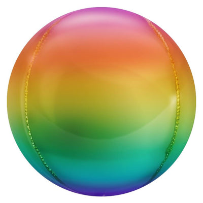 Party Brands 3D SPHERE - METALLIC OMBRE RAINBOW Foil Balloon 400141-PB-U