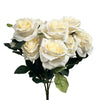 Party Brands 18 inch OPEN ROSE BUSH - BEIGE Silk Flowers 401285-PB