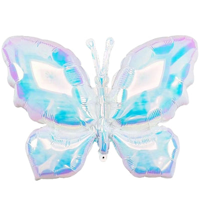 Party Brands 26 inch IRIDESCENT WHITE BUTTERFLY Foil Balloon 401455-PB-U