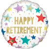 Anagram 18 inch HAPPY RETIREMENT WHITE STARS Foil Balloon 41640-02-A-U