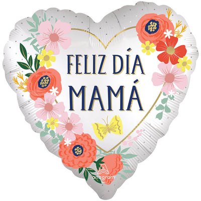 Anagram 28 inch SATIN FELIZ DIA MAMA BLOOMS Foil Balloon 46234-01-A-P